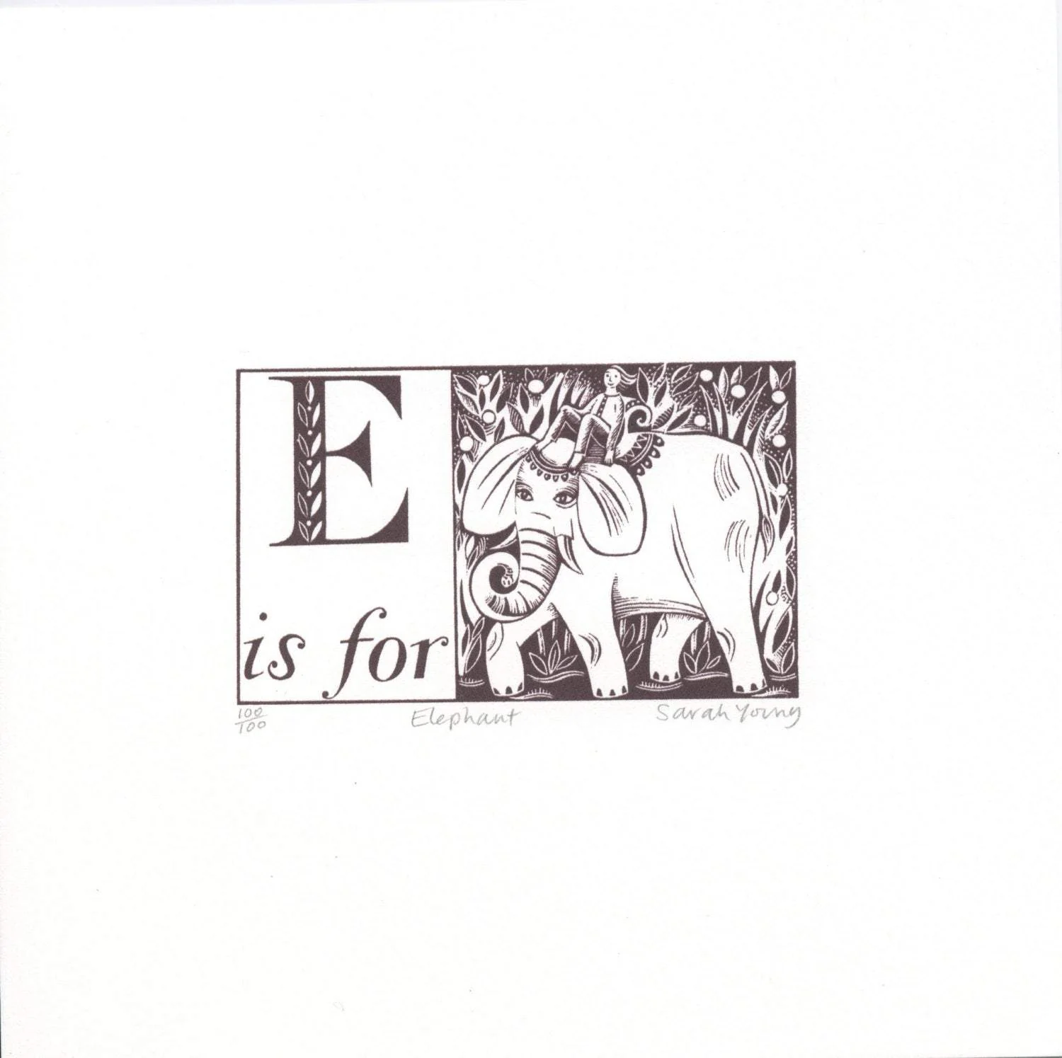 E is for Elephant - Alphabet Silkscreen Print