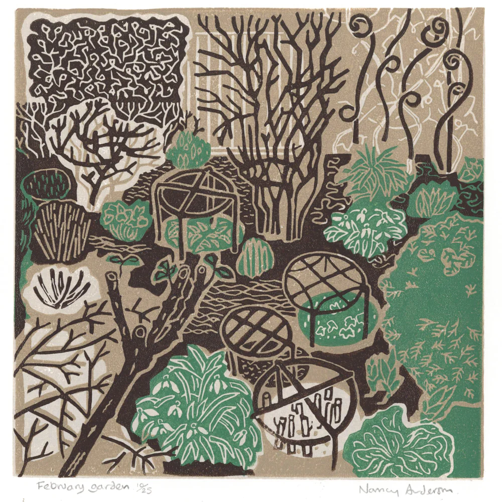 February Garden Greeting Card