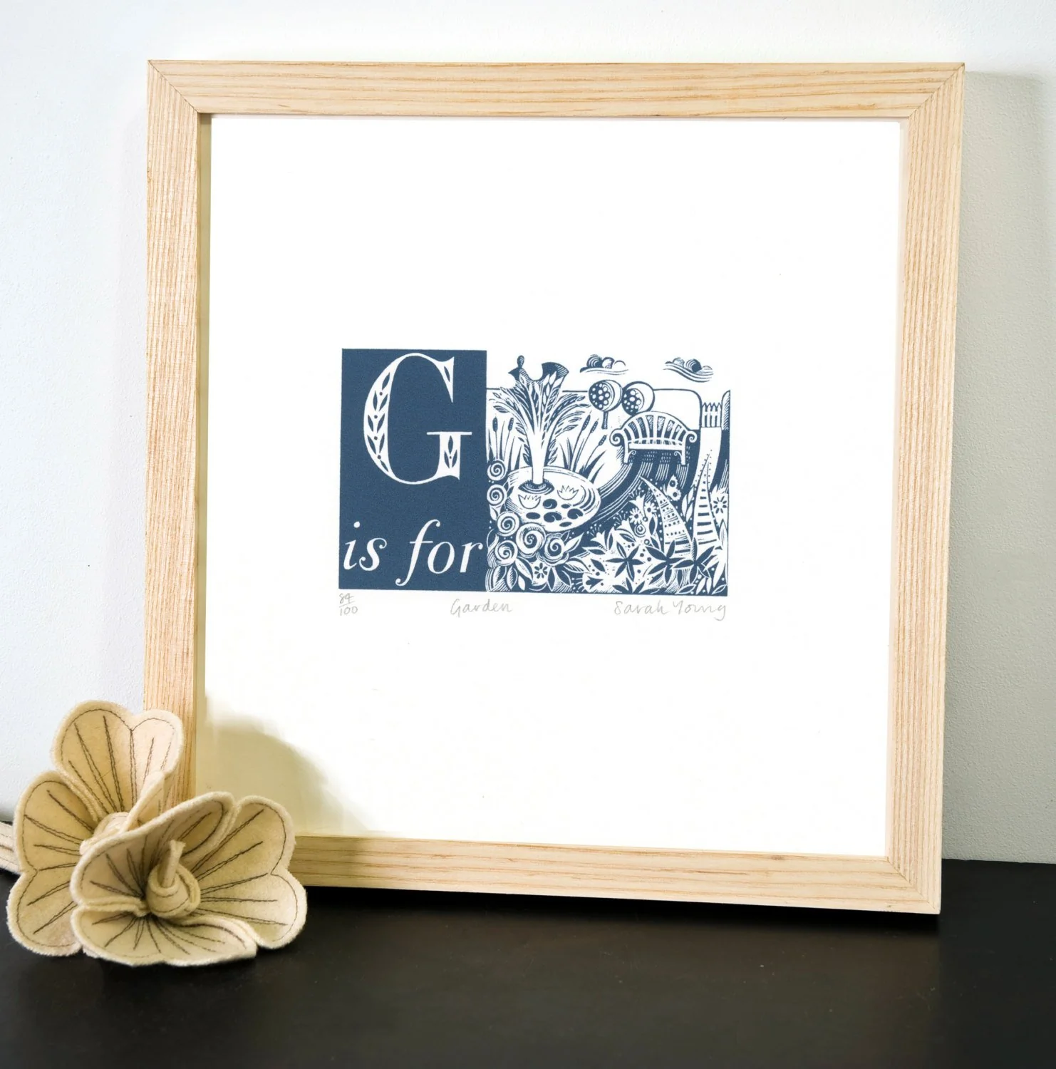 G is for Garden - Alphabet Silkscreen Print - Image 3