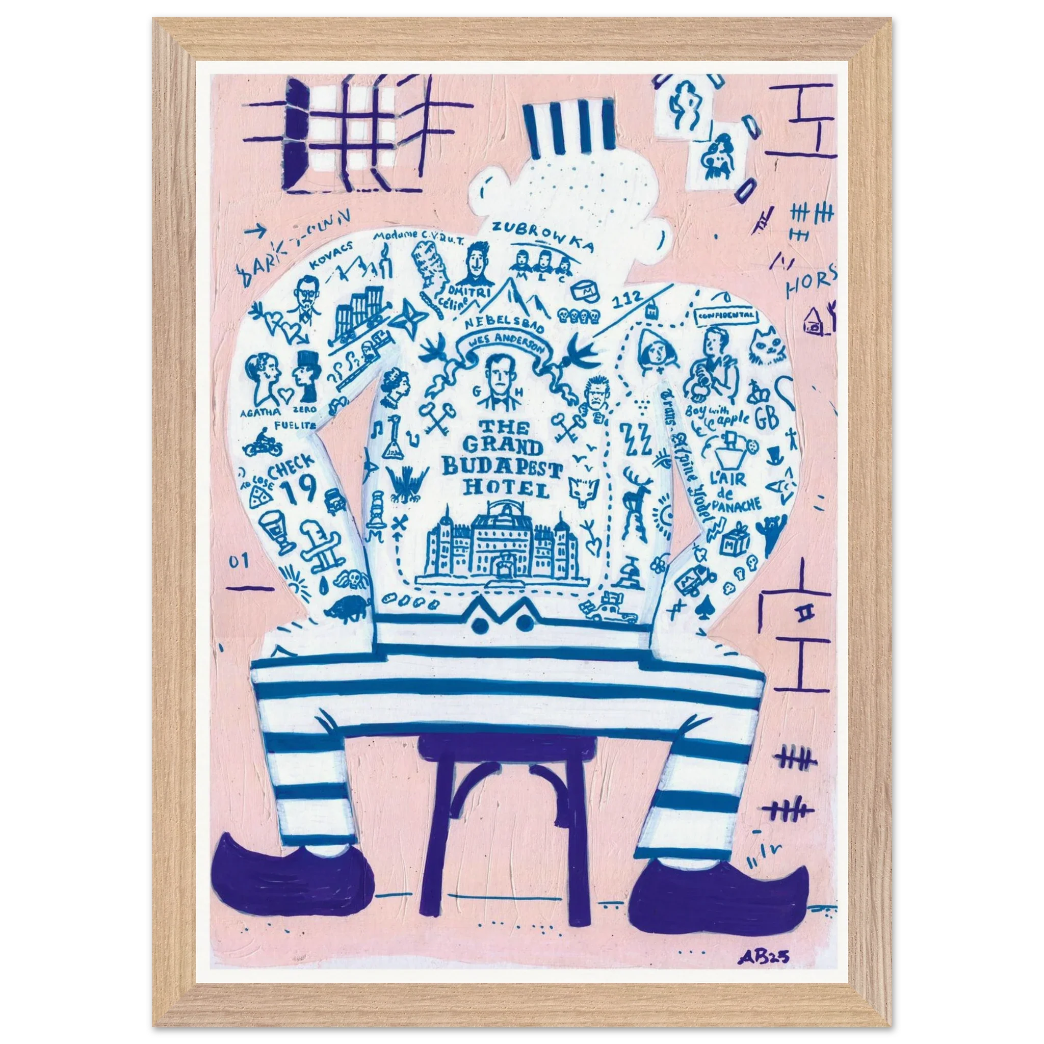 Grand Budapest Hotel by Alex Barrow -  Wooden Framed Poster - Image 3