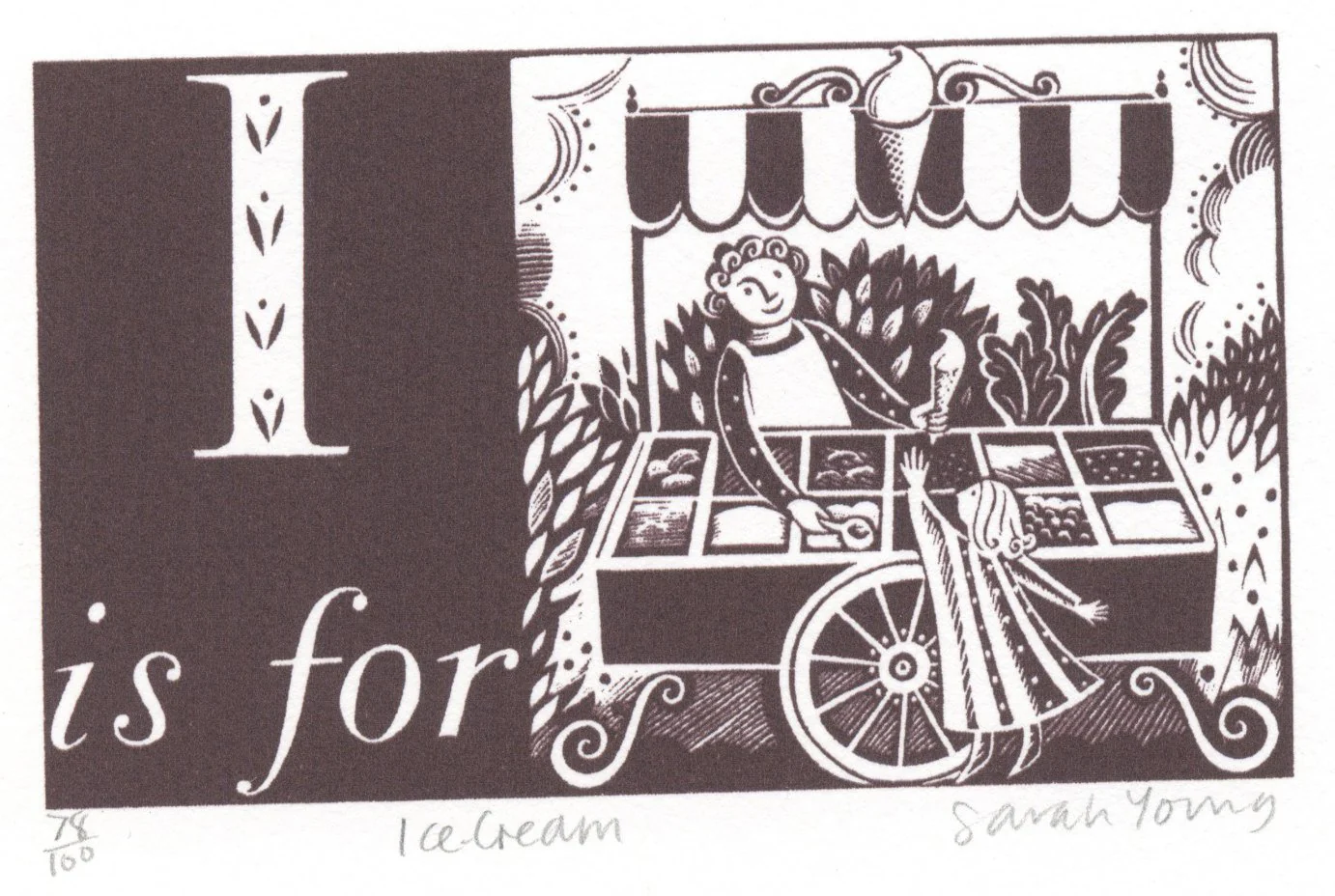 I is for Ice Cream - Alphabet Silkscreen Print - Image 2