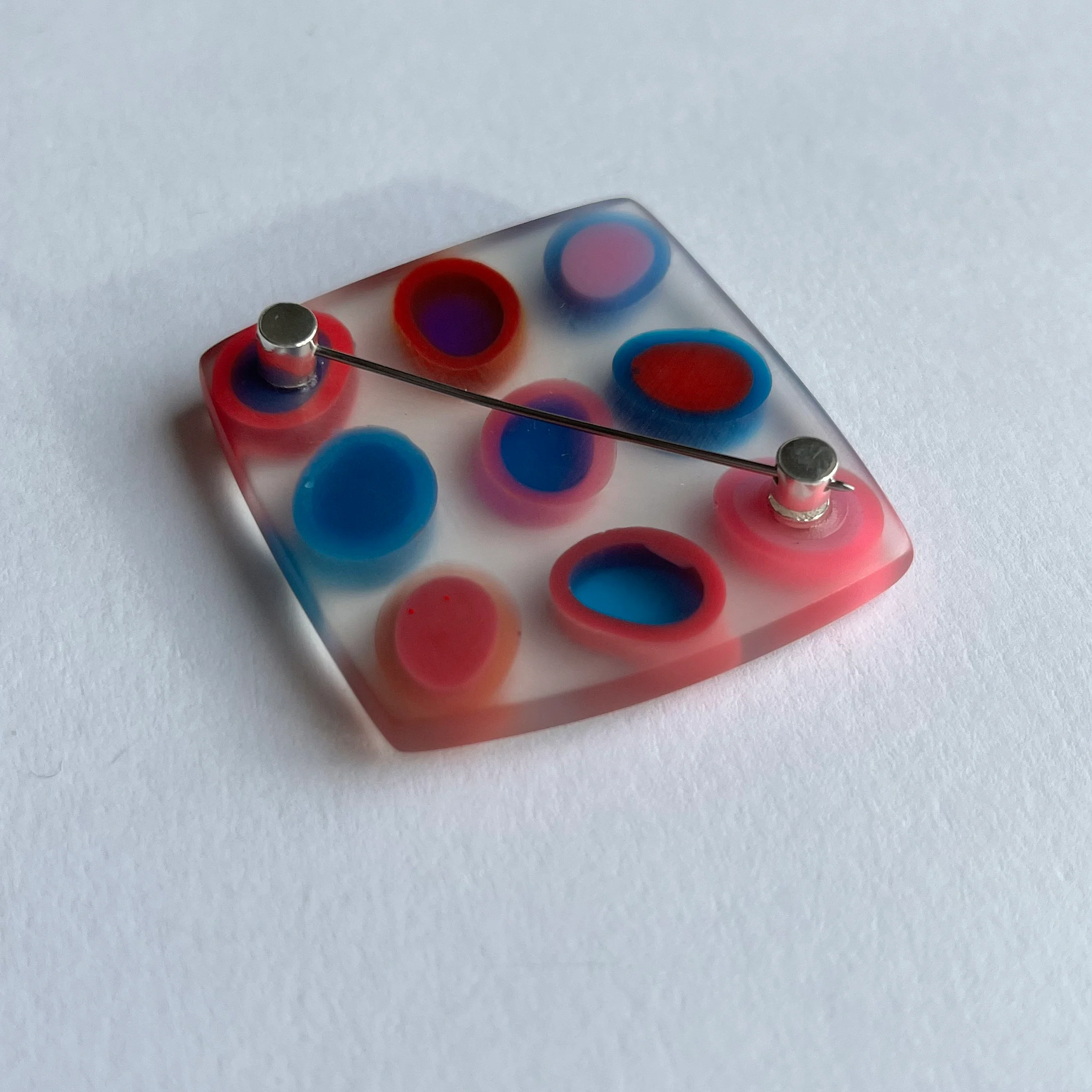 Nine Tiny Ovals Brooch in Pinks and Blues - Image 2