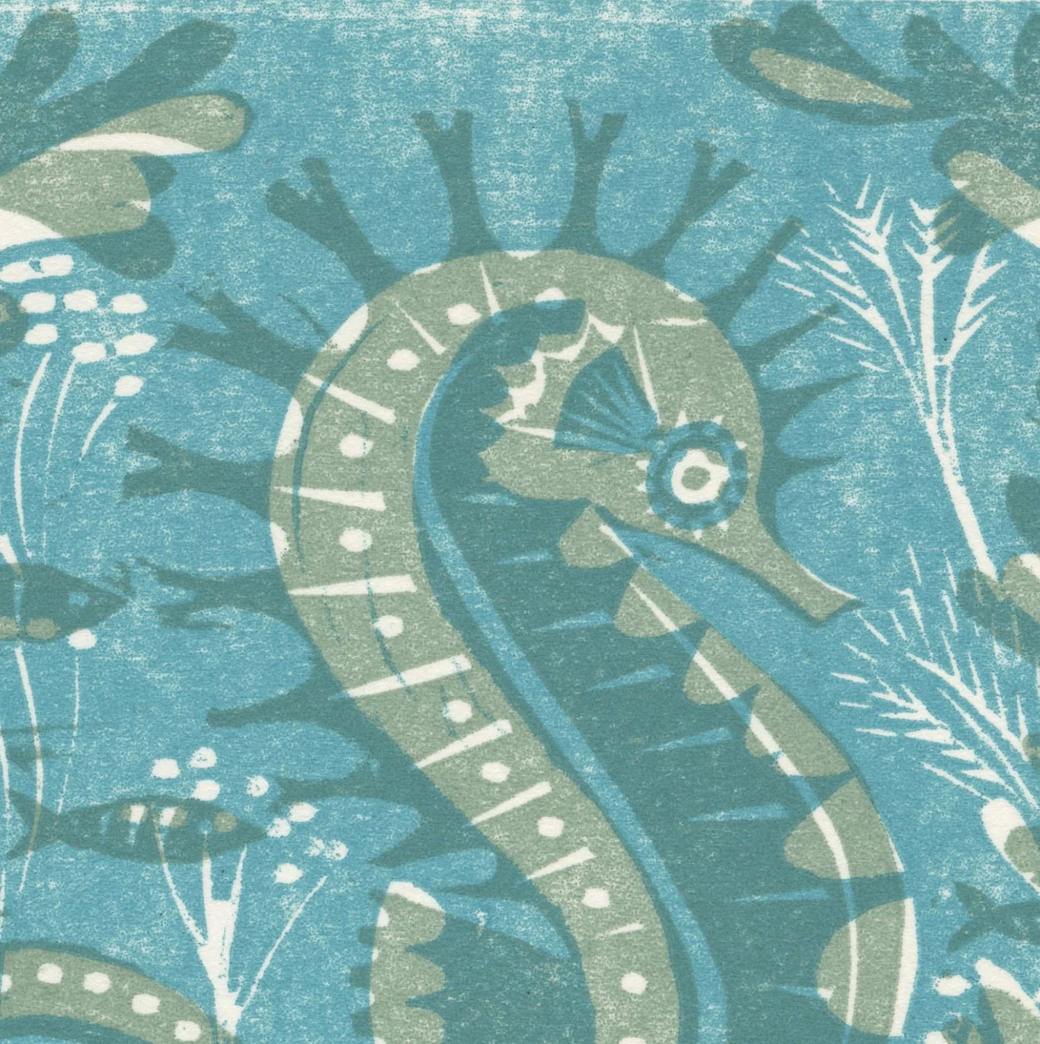 Seahorse - Woodcut Print - Image 2