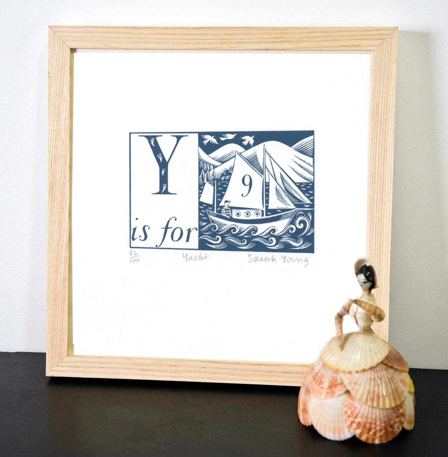 Y is for Yacht - Alphabet Silkscreen Print - Image 3